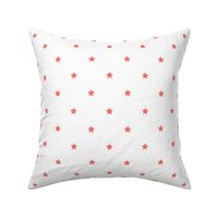 Living Coral regular star print on white - small