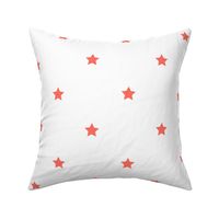 Living Coral regular star print on white - large