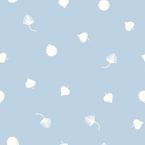 Little Leaf Polka Dot on Fog Blue