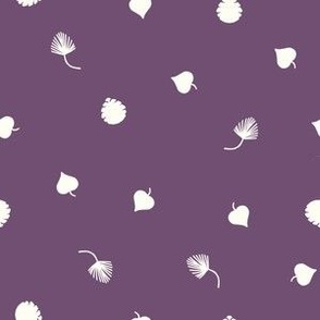 Little Leaf Polka Dot on Dusty Purple