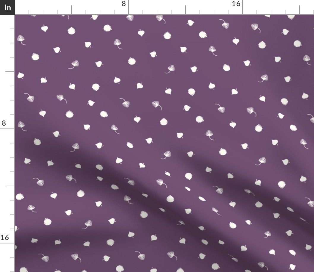 Little Leaf Polka Dot on Dusty Purple