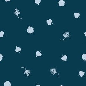 Little Leaf Polka Dot on Prussian Blue