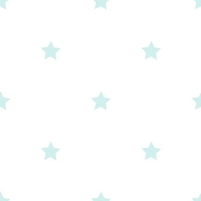 Mint Julep regular star print on white - large