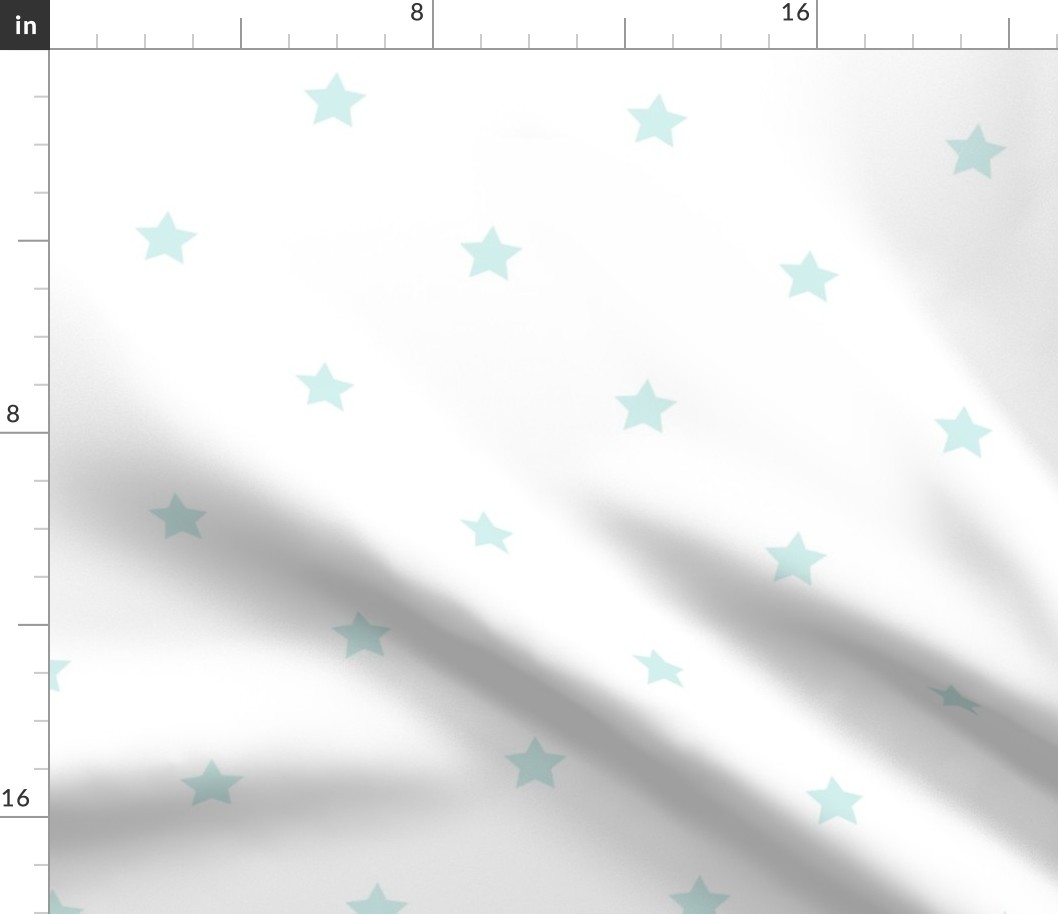 Mint Julep regular star print on white - large