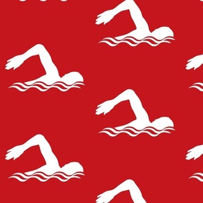  FREESTYLE SWIMMER - Red & White