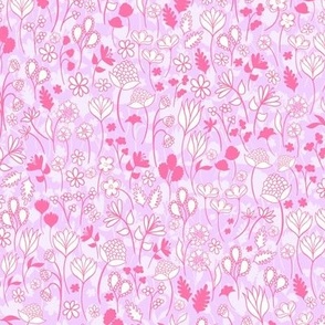 little flowers in pastel pink, small scale for fabric