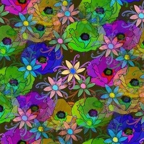 Greti Marie - floral flowers romantic pattern art fabric design 