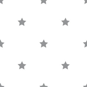 Ultimate gray regular star print on white - large