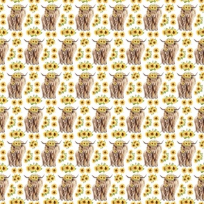 Highland Cow Sunflower Crib Sheet