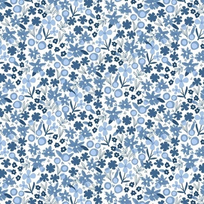 Floral Garden Blue | Small Scale ©designsbyroochita