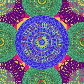 Mandala Collage Purple and Green