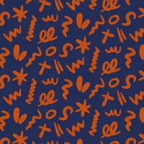 Colorful Abstract - Orange_And_Navy, Small