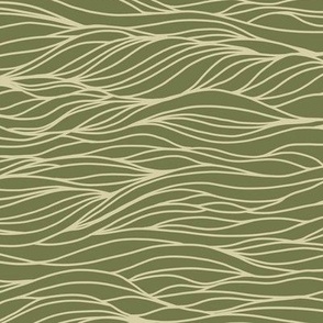 Dark Green Ocean Waves Swirly Design