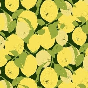 Summer Lemonade Citrus, yellow on dark green background 9in