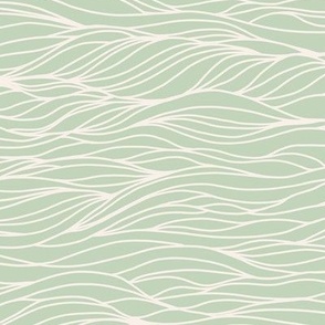 Light Green Ocean Waves Swirly Design