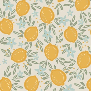 Lemon Grove ~ Amalfi Coast Italian Villa | Stone Pearl White  Limoncello Aqua Blue