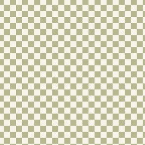 sage green checker print