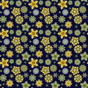 Floral Kaleidoscopes by Terrene Garden Bold Blue