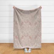 Camille Ikat Paisley in Beige and Rust - 24 inch repeat