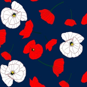 Red and White Poppies Floral Design