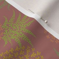 Scattered bold pi-napples - vintage colors on rose