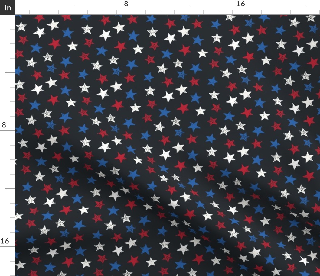 small scale distressed stars - navy