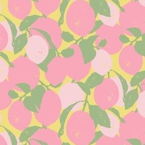 Bright Pink Lemonade Citrus, yellow background, 9in