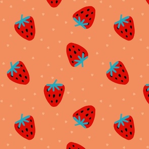 Pop Fruit - Strawberries Medium - strawberry wallpaper - color confident