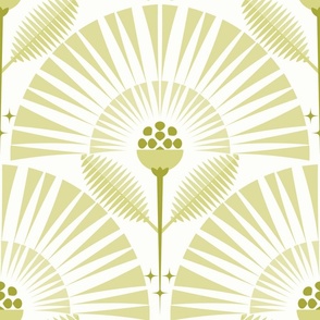 Sunny Boho Garden / Art Deco / Floral / Citrine / Large