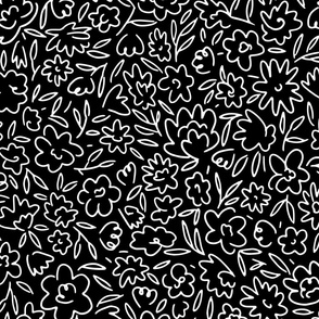 Pippy Squiggle Floral - Black Large