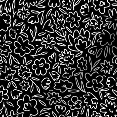 Pippy Squiggle Floral - Black Small