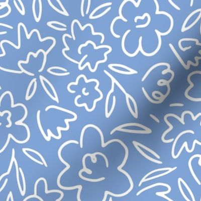 Pippy Squiggle Floral - Blue Large