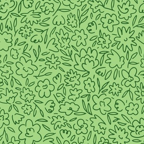 Pippy Squiggle Floral - Green Large