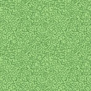 Pippy Squiggle Floral - Green Small