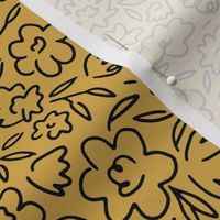 Pippy Squiggle Floral - Mustard Small