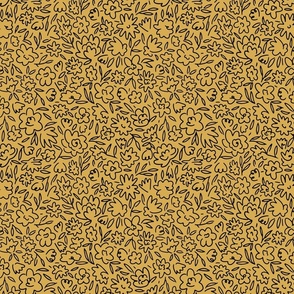 Pippy Squiggle Floral - Mustard Small