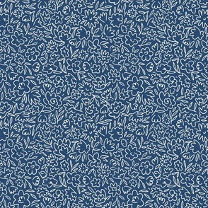 Pippy Squiggle Floral - Navy Small