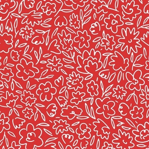 Pippy Squiggle Floral - Red Large