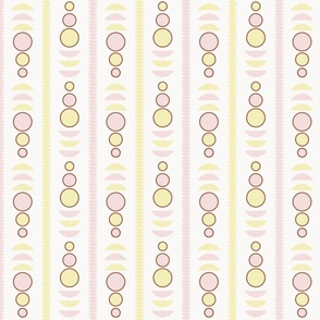 Vertical Rows of Circular Geometric Shapes - Plates n Bowls Kitchen - Pastel