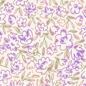 Pippy Squiggle Floral - Sprayed Ivory