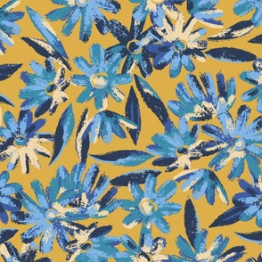 Avalon Painted Floral - Mustard Large