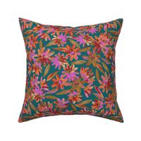 Avalon Painted Floral - Teal Small