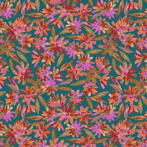 Avalon Painted Floral - Teal Small