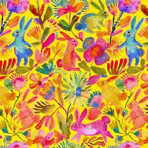 Joyful Bunnies Bright summer yellow