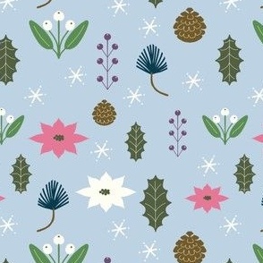 Folk Winter Botanicals, Fog Blue