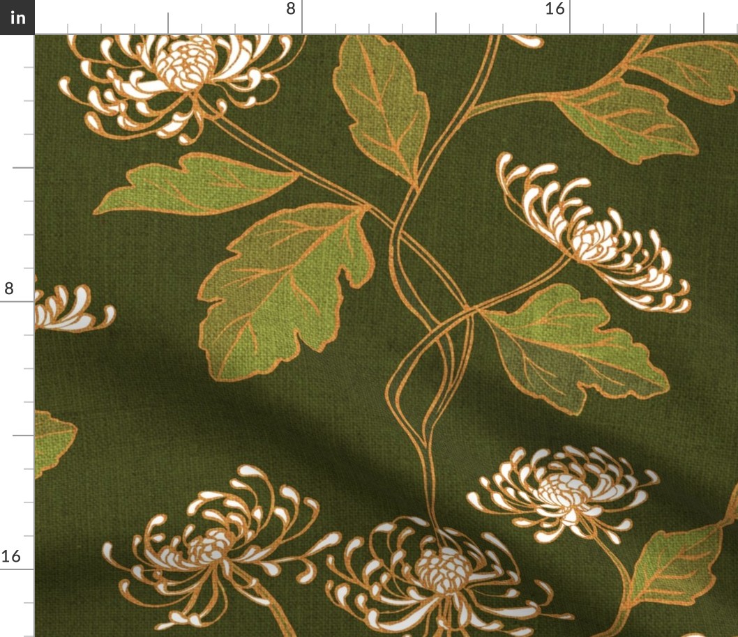Chrysanthemum Nouveau {Forest} jumbo (scaled texture)