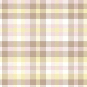 East Fork Plaid in yellow, pink, beige and white