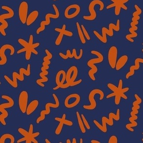Colorful Abstract - Orange And Navy, Medium