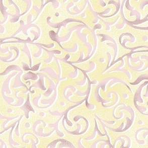 Pink and Yellow Tudor Damask