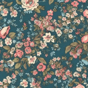 Shabby floral victorian wallpaper by Caroline jensen